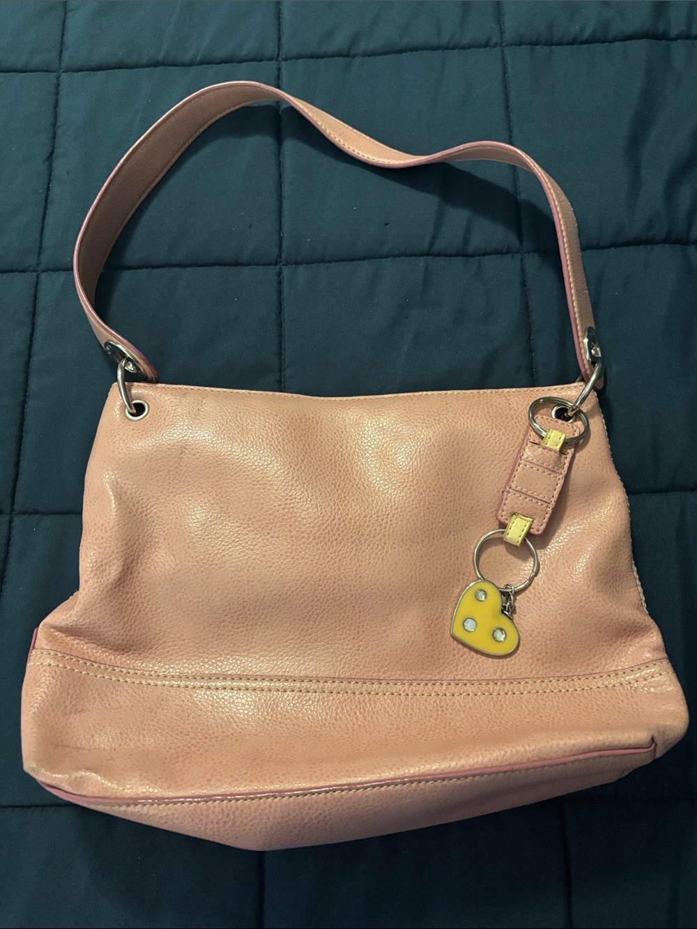 Tommy Hilfiger Women’s Pink Shoulder Bag with Heart Charm